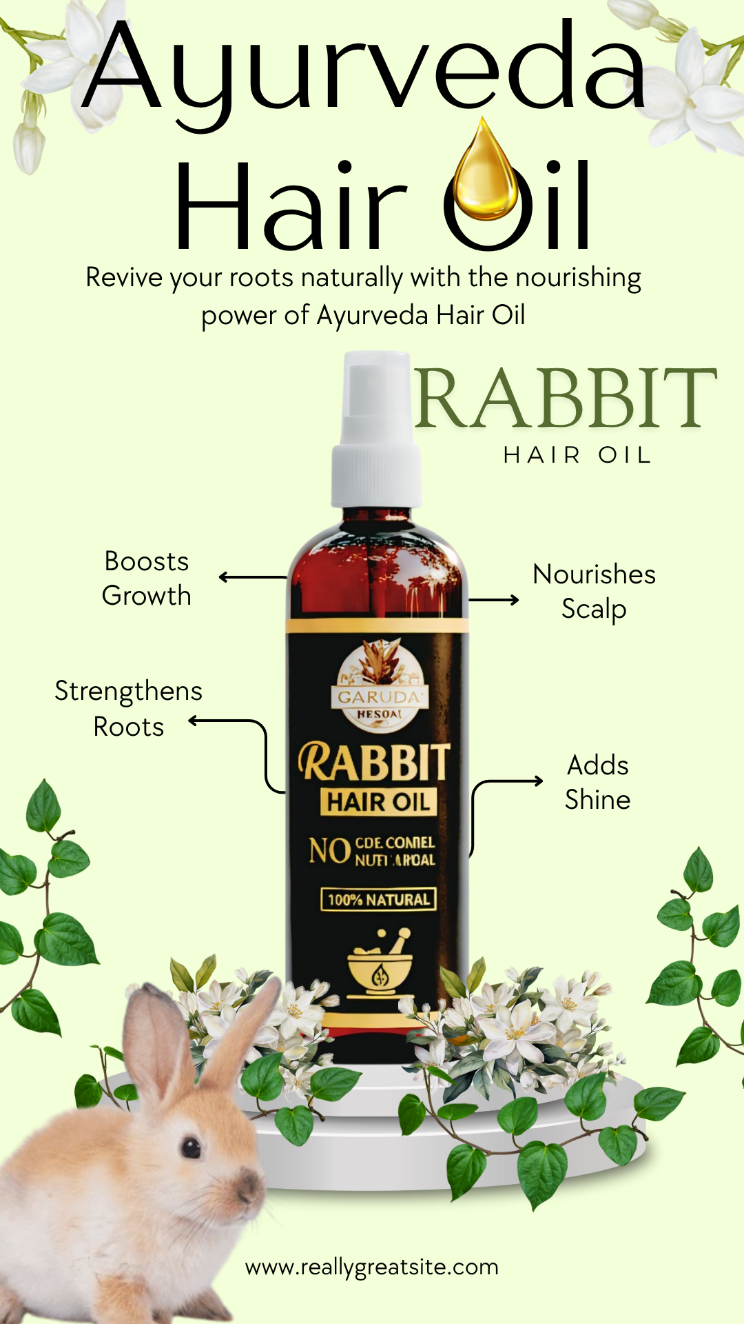 Rabit Herbal Hair Oil - 100% Effective! 500ML